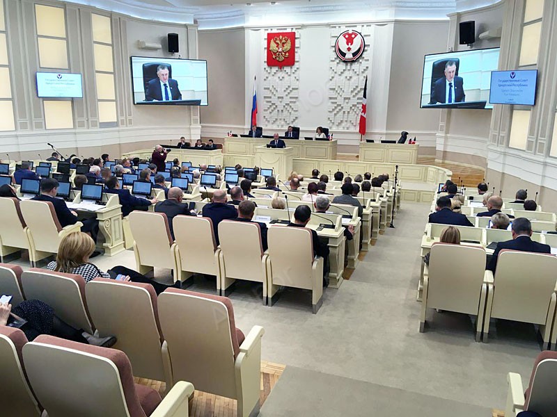 Конгресс-система в зале заседаний Госсовета республики Удмуртия